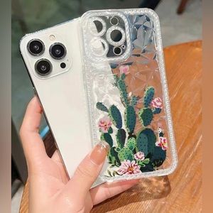 Cactus print transparent case for iPhone 14 Pro Max